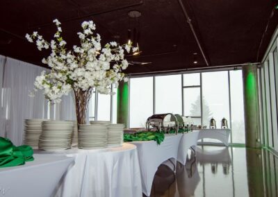 spring wedding inspiration - table served and with spring flower centerpiece