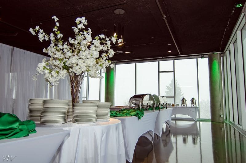 spring wedding inspiration - table served and with spring flower centerpiece